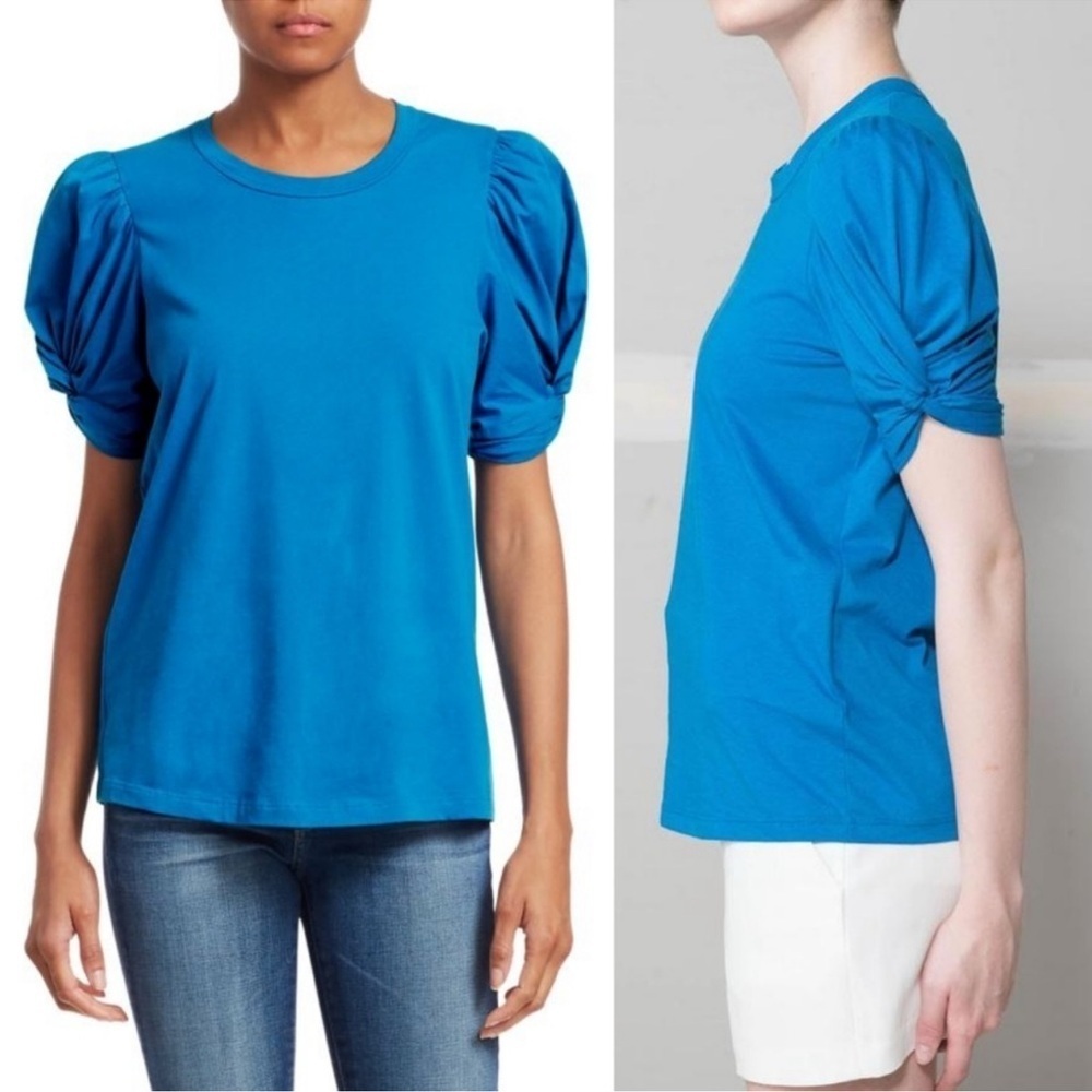 A.L.C. Kati Puff-Sleeve Tee In Ocean Small
